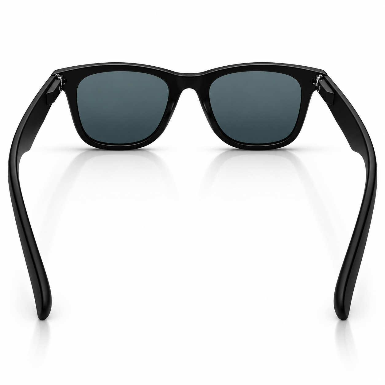 Unisex Black Rectangle Sunglasses for Men & Women | Dark Green Grey Lenses | Classic Full-Rim Wayfarer Style Fashion Eyewear for Travel & Outdoor Wear - Image 4
