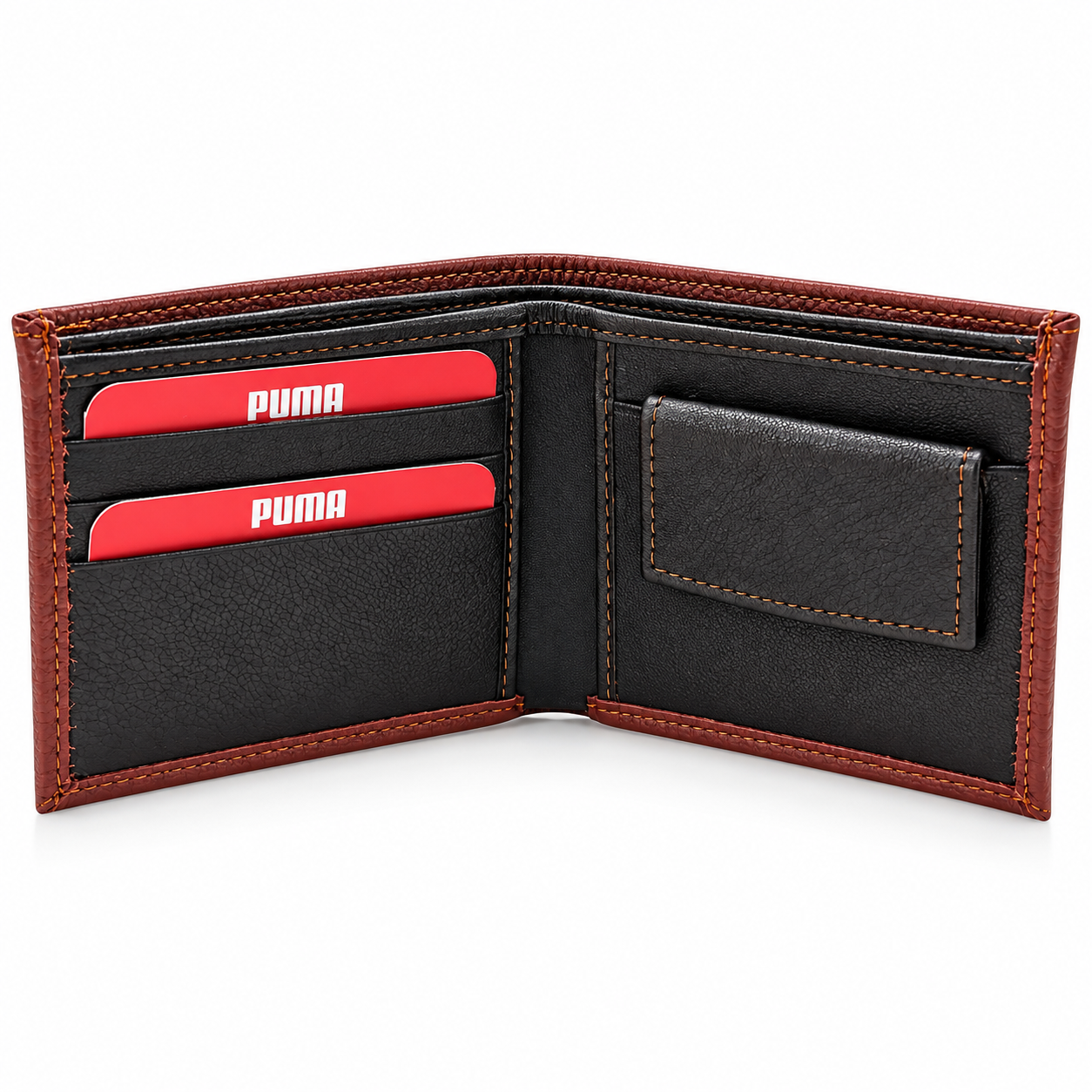 Men’s Premium Burgundy Bifold Wallet | Textured Finish | Multiple Card Slots & Cash Compartment | Slim Compact Wallet for Daily Use, Office, Travel & Gifting - Image 2