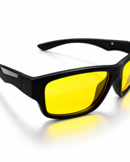 Unisex Yellow Lens Sports Sunglasses for Men & Women | Black Rectangle Wraparound Frame | Stylish Driving, Travel & Outdoor Eyewear