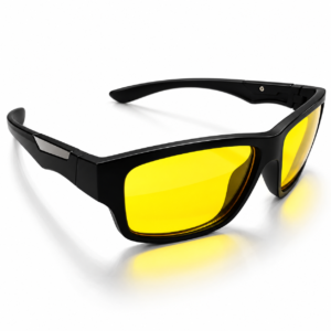 Unisex Yellow Lens Sports Sunglasses for Men & Women | Black Rectangle Wraparound Frame | Stylish Driving, Travel & Outdoor Eyewear